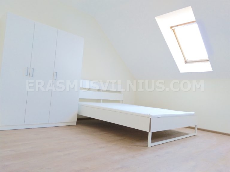 Completed bedroom setup with all new furniture in Vilnius student flat