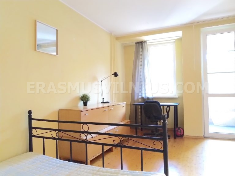 Bedroom with study area in 4-bedroom flat, Kauno gatvė