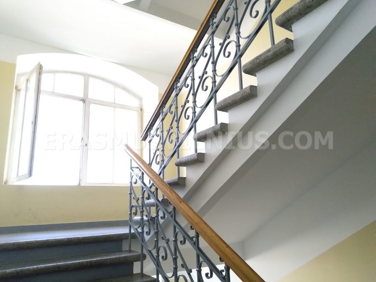 Rooftop panorama of Vilnius historic centre from attic flat