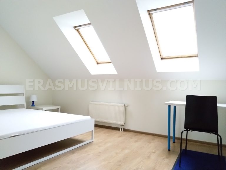 Shared kitchen overview in 6-bedroom flat, Vilnius old town