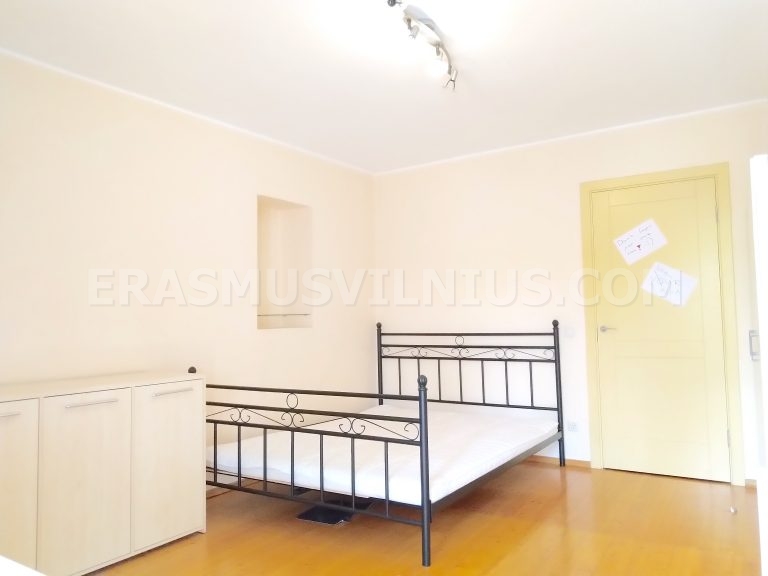 Furnished bedroom with natural light in Vilnius student flat